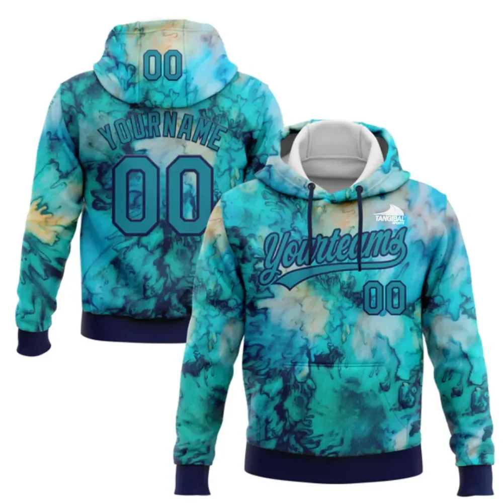 Custom Stitched Neon Green Pink-Navy Football Pullover Sweatshirt Hoodie